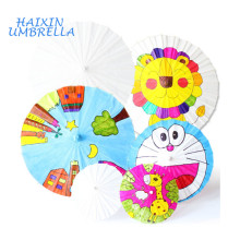 Los niños multiusos de moda al por mayor brillan el paraguas chino modificado para requisitos particulares del papel de aceite del color blanco para el parasol de la decoración de la boda